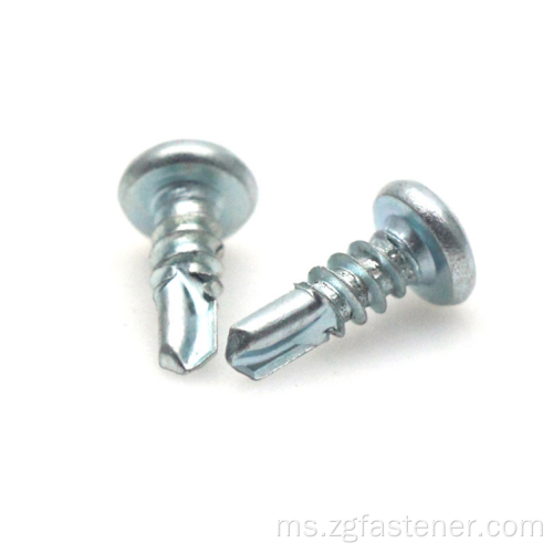 DIN7504N BLUE WHITE ZINC CROSSED PAN HEAD HEAD SCREW GRILLING